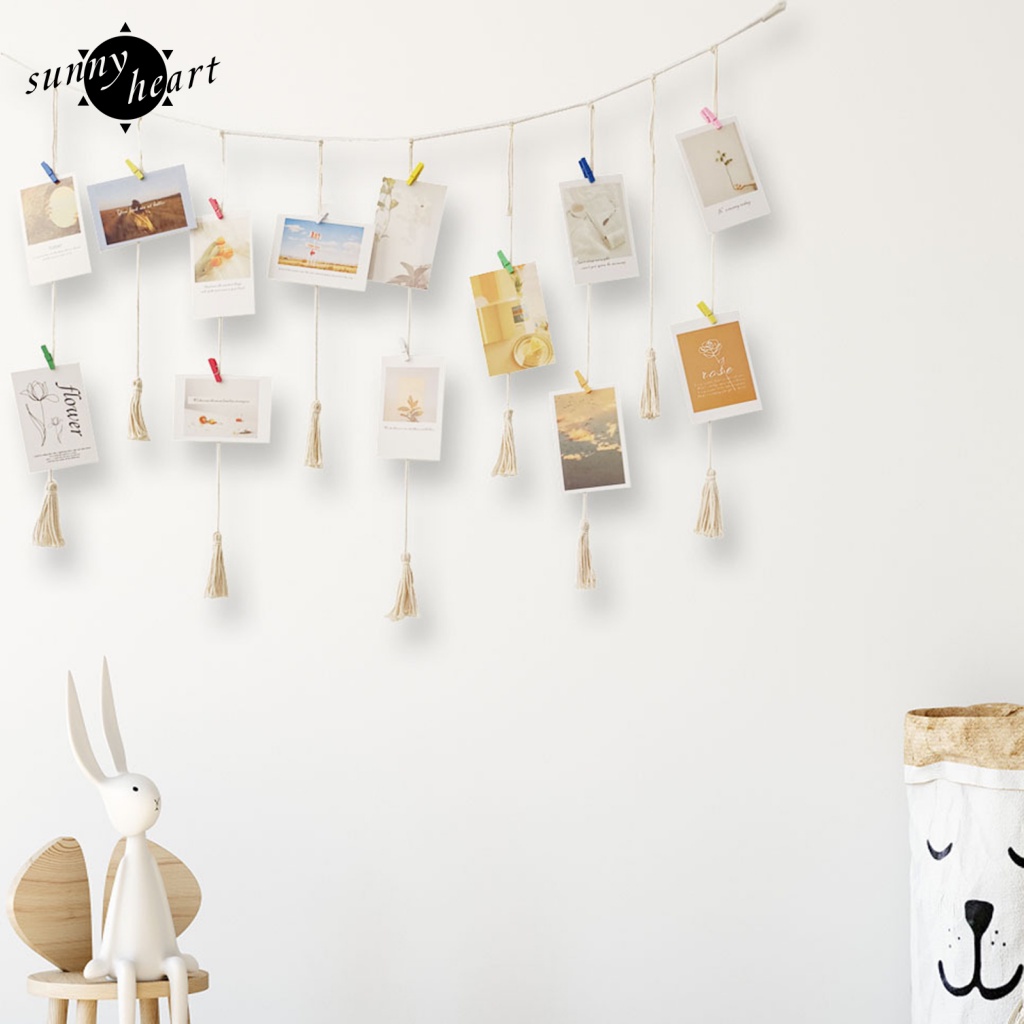 Khung Treo Ảnh Bằng Cotton Có Kẹp Gắn Trang Trí Nhà