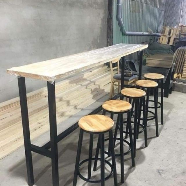 Ghế bar gỗ chân sắt