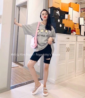 Quần jean lửng nữ rách