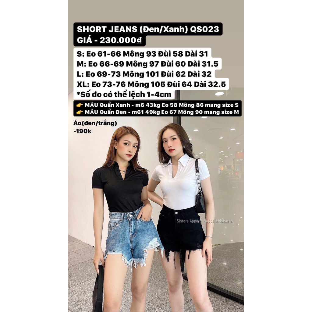 QUẦN SHORT JEANS (ĐEN/XANH)-QS023