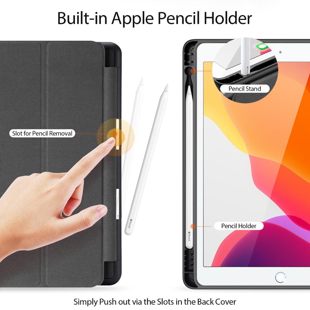 [Chính Hãng DUX DUCIS-Ảnh Thật] Bao da iPad 10.2 Gen 7/8/9 2019/2020/2021 DOMO Series Khay Dẻo Vải Jean Có Khay Bút
