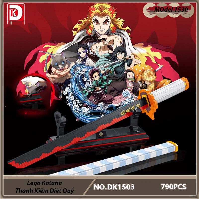 Đồ chơi lắp ghép xếp hình mô hình Thanh kiếm diệt quỷ KATANA Yaiba Kimetsu Model DK.1503 với 790 chi tiết