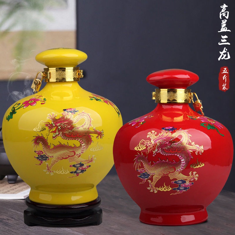 Bình Gốm Long , Phượng đựng rượu  Bình Trưng bày kiểu dáng Sang Trọng