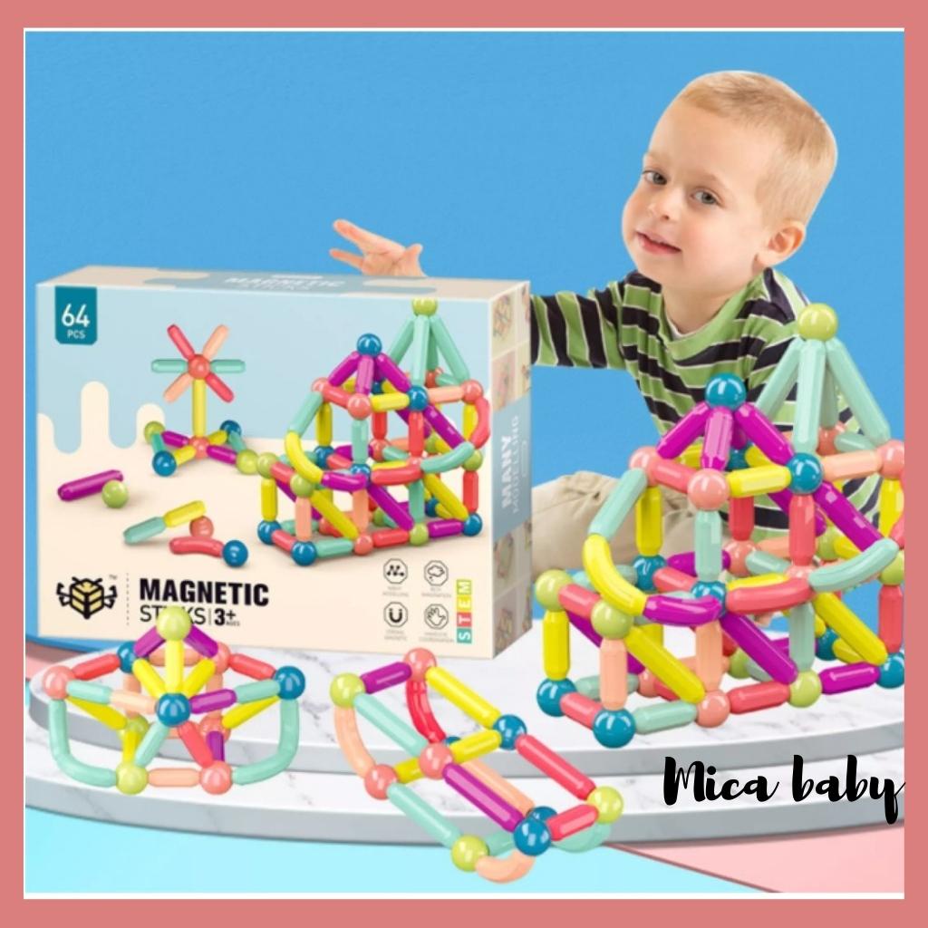 Bộ xếp hình nam châm nhiều chi tiết cho bé Mica baby