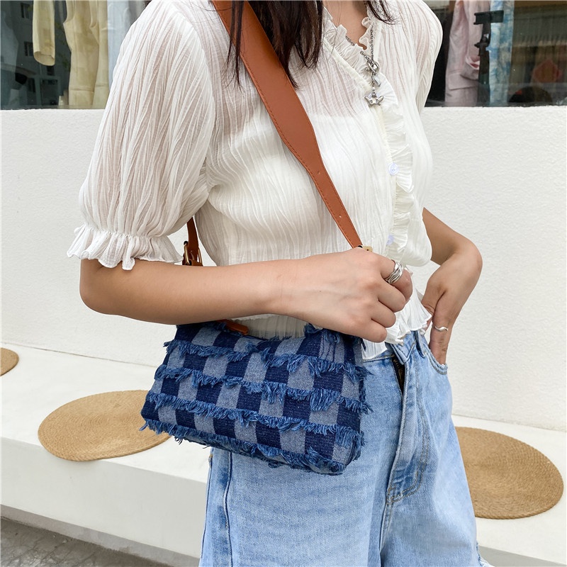 Túi Xách Đeo Vai Họa Tiết Kẻ Sọc Ca Rô Thời Trang Mùa Hè Dành Cho Nữ 2022