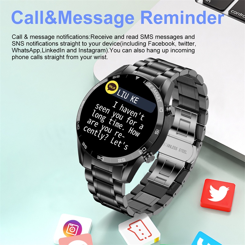 LIGE Đồng Hồ Thông Minh Bluetooth Đa Năng Chống Thấm Nước BW0189 PRO IP67 Cho Android Và IOS
