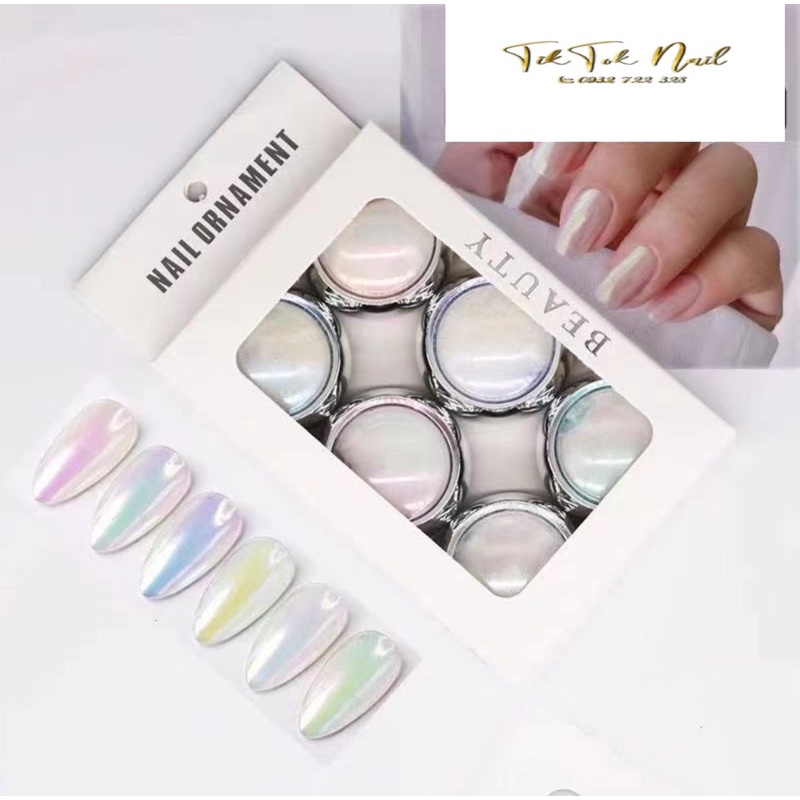 Tráng gương bột trắng ánh 6 màu