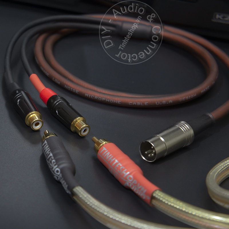 Dây MIDI 5pin sang 2AV DIY 0.5M đến 5M - Cáp DIN 5 sang 2 RCA cái chuyển âm thanh từ Âm ly Châu Âu ra Loa