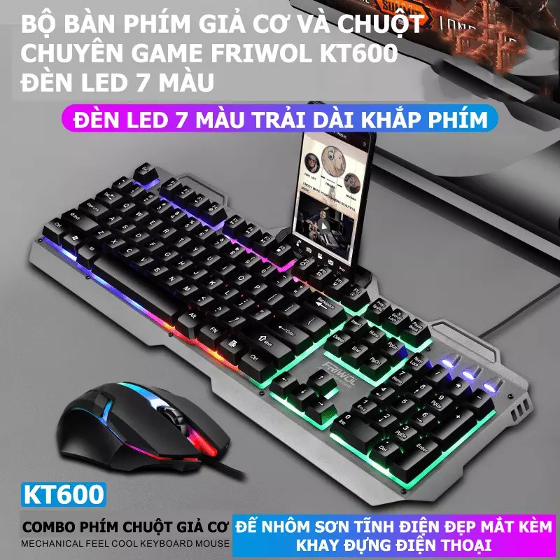 Bộ bàn phím &amp; chuột có dây KT600 104 phím - VL