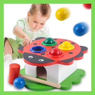Đồ Chơi Gỗ - Đập bóng Gỗ Hình Bọ Cánh Cứng - Đồ Chơi Gỗ Thông Minh Cho Bé