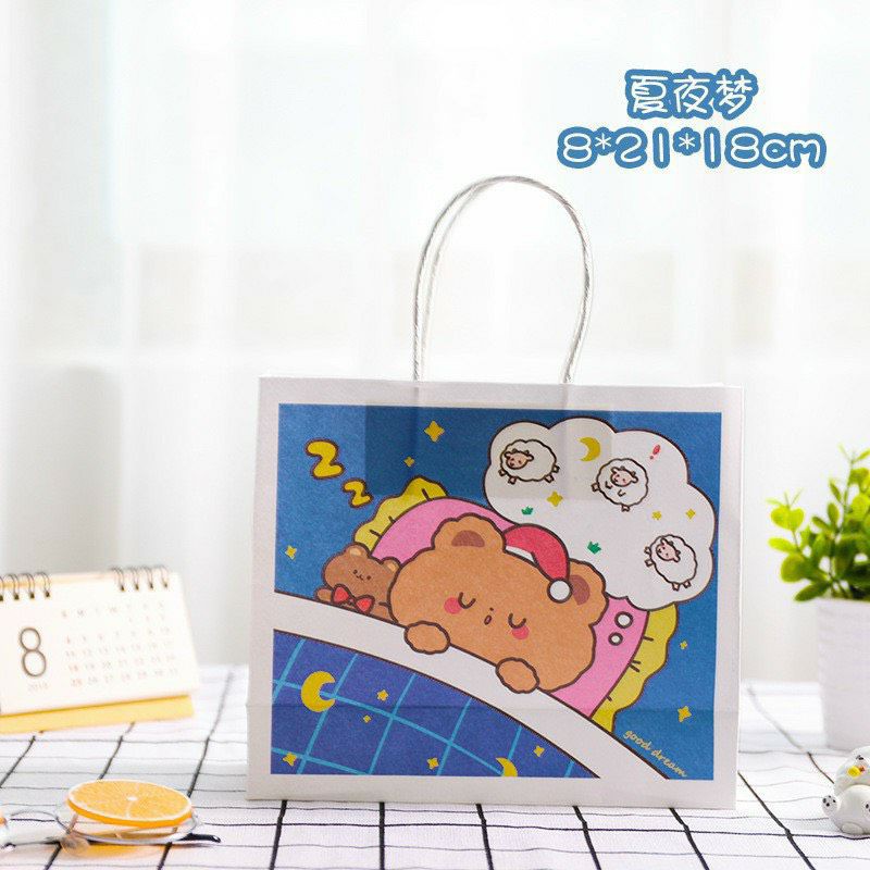 Túi đựng quà bằng giấy mẫu siu cute 21×18×8 (cm)