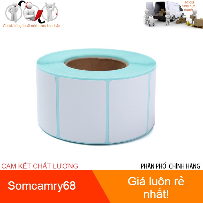 Giấy in nhiệt tem nhãn mã vạch, tem trà sữa 40x30 mm