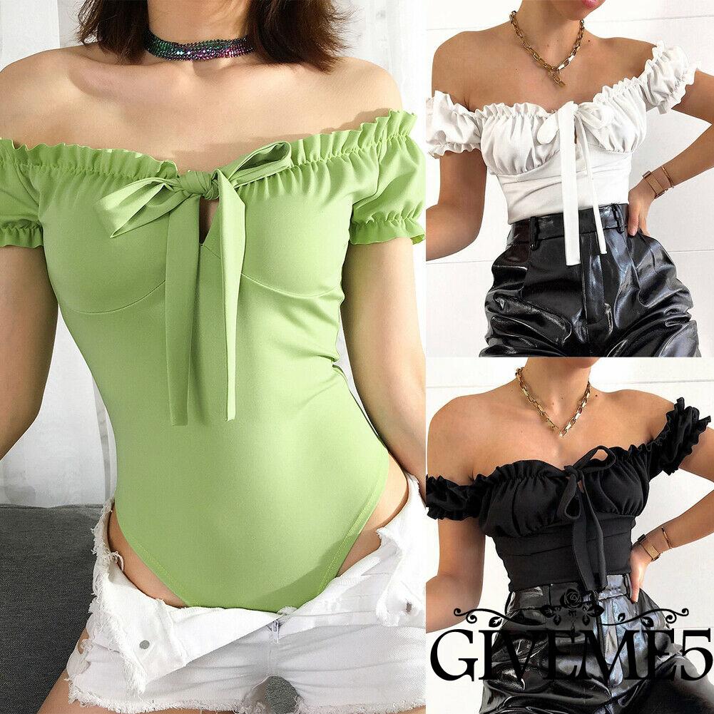 Áo liền quần trễ vai co giãn tốt thời trang xinh xắn cho nữ