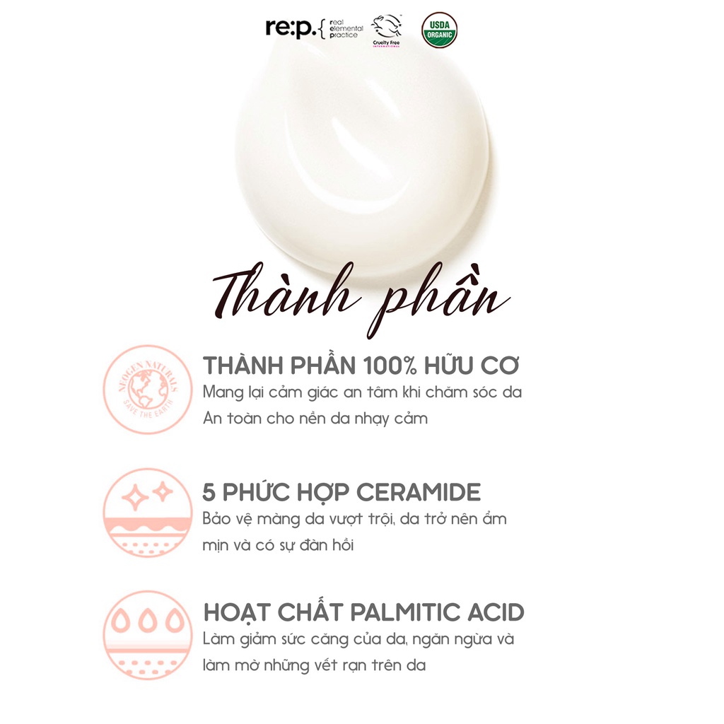 Combo Kem Giảm Rạn, Làm Mờ Sẹo + Găng Tay Tẩy Da Chết RE:P Natural Herb Ultra Firming Stretch Cream 200ml