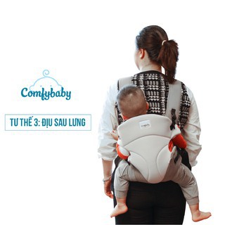 Địu Em Bé 3 Tư Thế COMFY BABY Siêu Gọn Nhẹ Vải Cotton Và AIR MESH Thoáng Khí