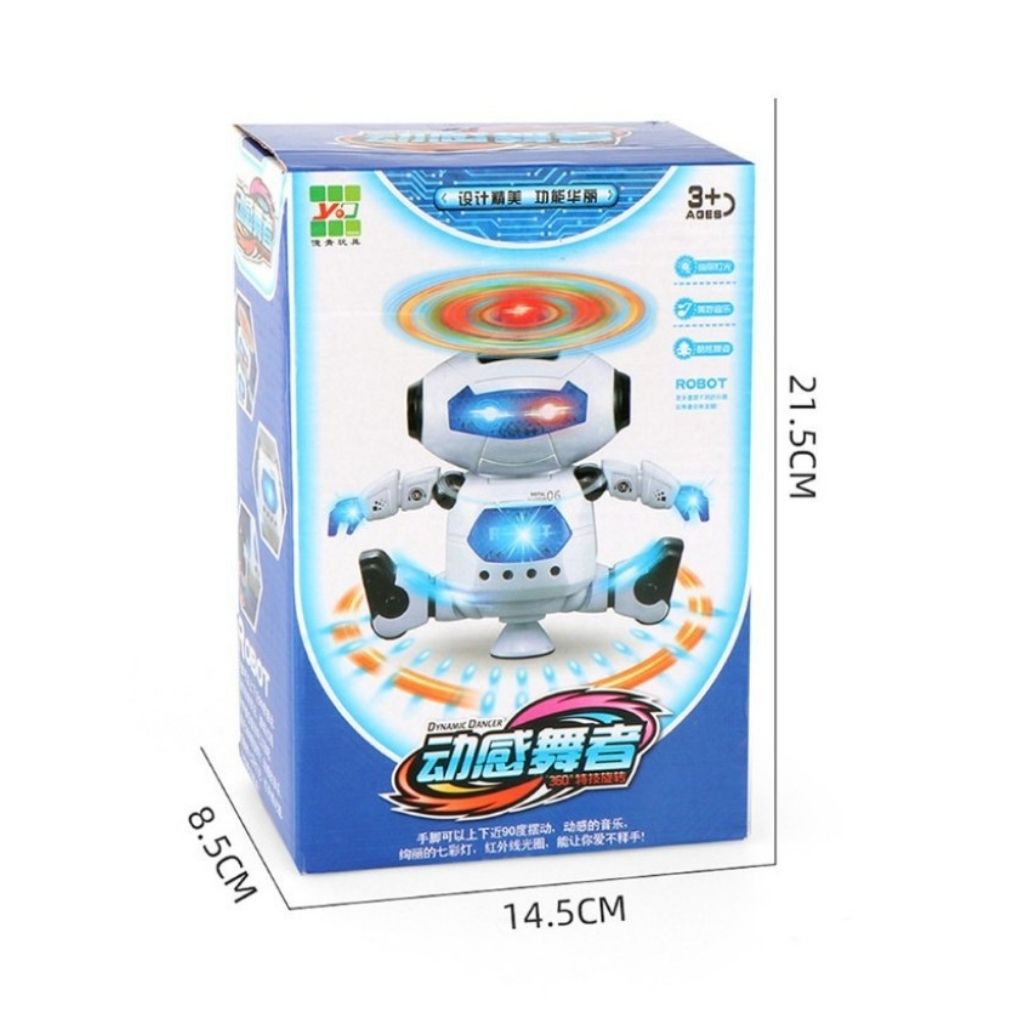 Đồ Chơi Robot Biết Nhảy Múa Phát Nhạc, Xoay 360 Độ Có Đèn Nhiều Màu Cao Cấp Cho Bé, Shop Mẹ Mốc ,RBNM