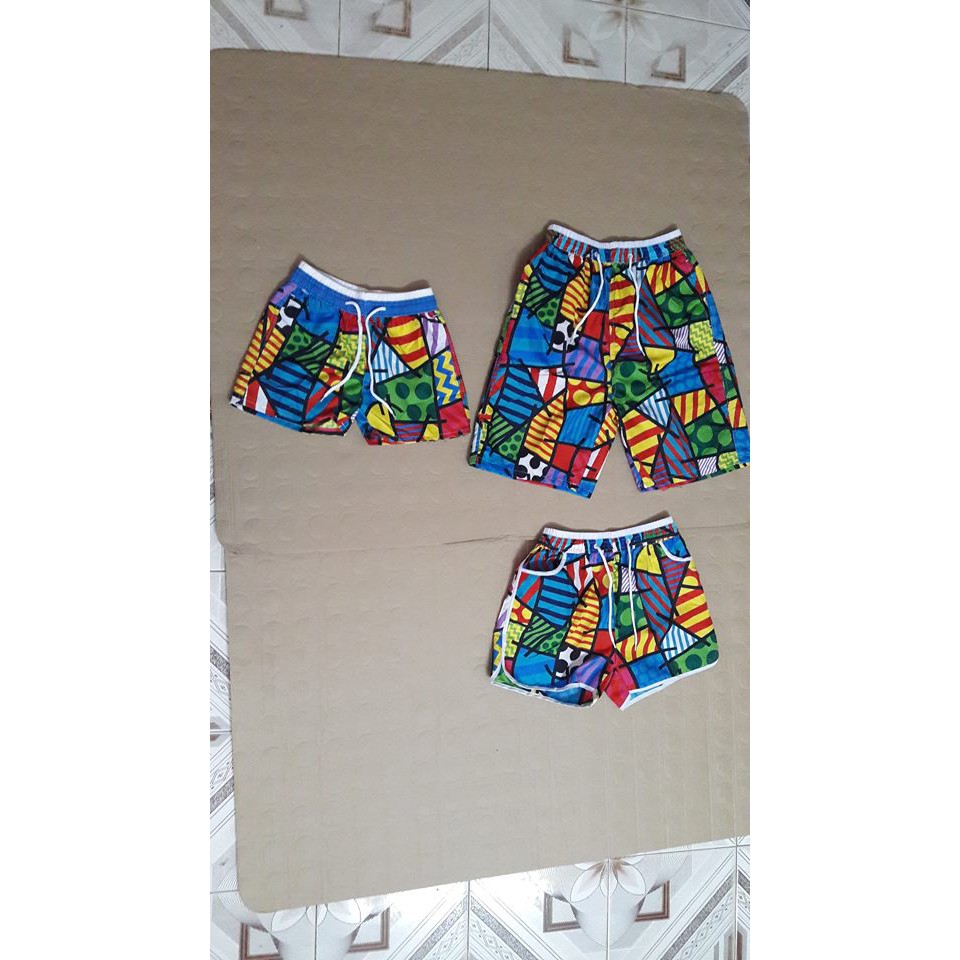 Combo 3 quần đi biển mẫu mảnh ghép bố mẹ và con