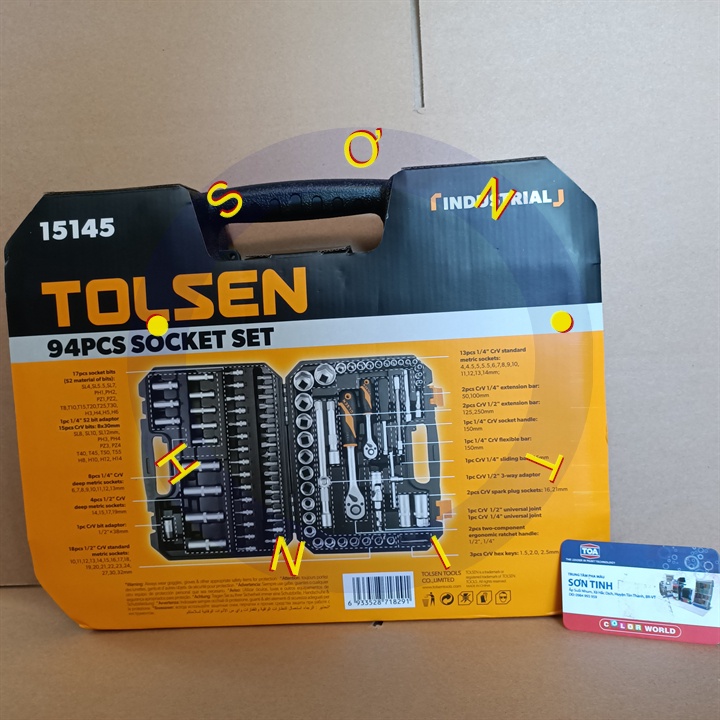 Bộ dụng cụ chuyên dụng mở bu lông 94 chi tiết Tolsen 94pcs Socket Rachet Wrench Set (1/4&quot; &amp; 1/2&quot; Drive) 15145