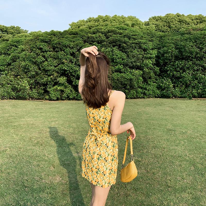 Đầm Hoa Hai Dây Thời Trang Mùa Hè Hàn Quốc Dành Cho Nữ