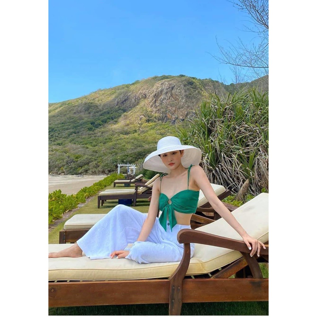 [Mã FAMAYWA giảm 10K đơn 50K] Áo croptop cột nơ khoen ngực siêu sexy - Áo_đi_biển | BigBuy360 - bigbuy360.vn