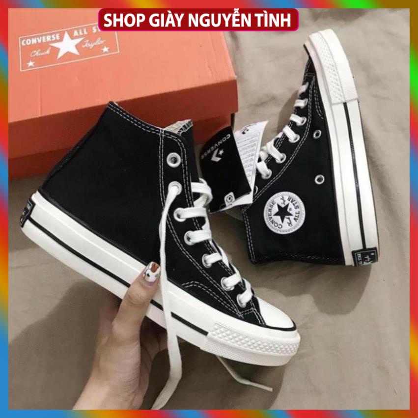 Giày Convert Đen cao cổ thấp cổ ⚡️𝐅𝐑𝐄𝐄 𝐒𝐇𝐈𝐏⚡️ Giày CV cổ điển siêu hot nam nữ tặng full box bill