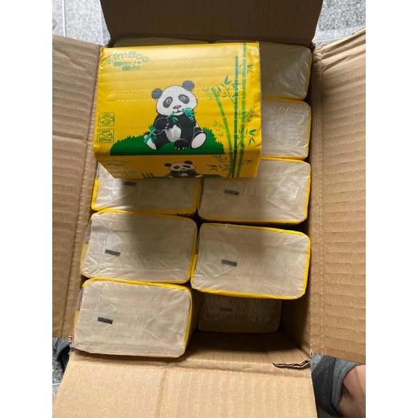 Thùng 30 gói giấy rút Than tre Kimboo 100% hàng nội địa