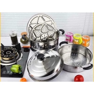 Nồi hấp inox 3 tầng, nồi hấp bánh bao, hấp xôi