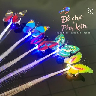 Đồ chơi độc đáo kẹp tóc phát sáng - Dải đèn led nhiều màu và sợi quang học