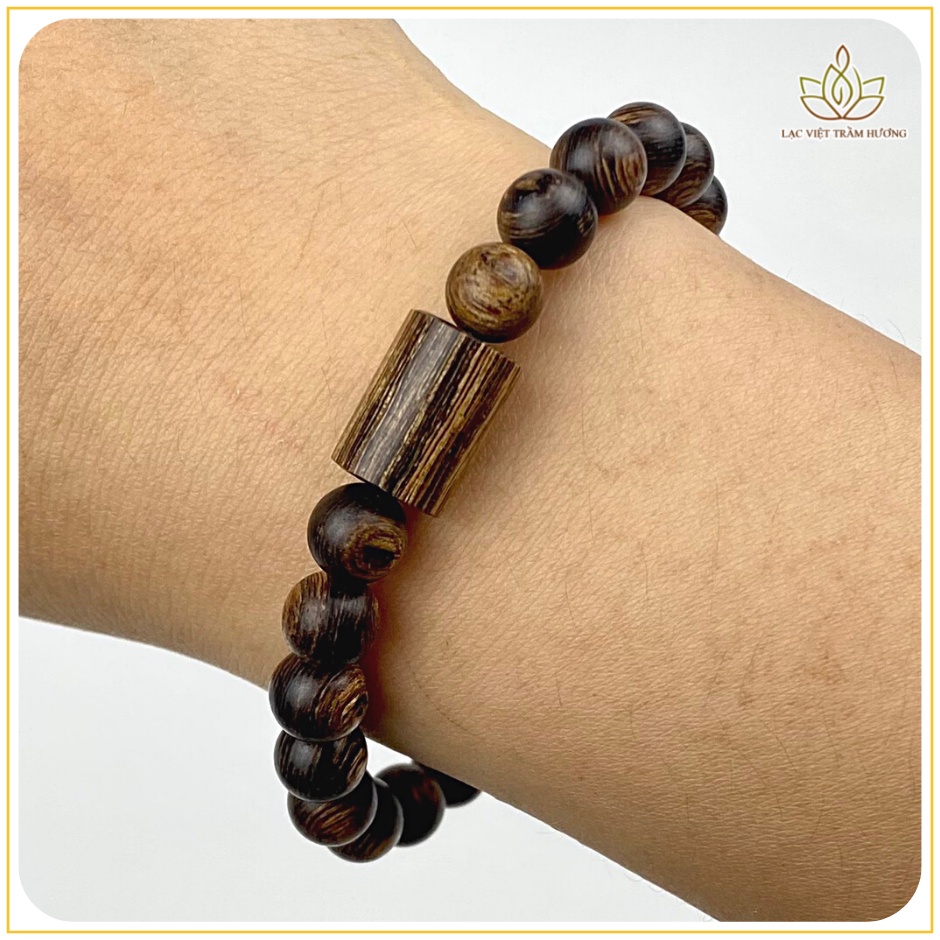 Vòng Tay Trầm Hương cho Nữ và Nam Hạt Tròn mix Đốt Trúc Sánh Chìm Tự Nhiên Cao Cấp - Cặp Đôi cầu Sức Mạnh - May Mắn