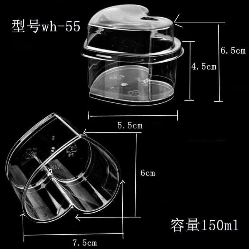 Set 10 hộp làm bánh mousse, tiramisu hình trái tim kèm nắp