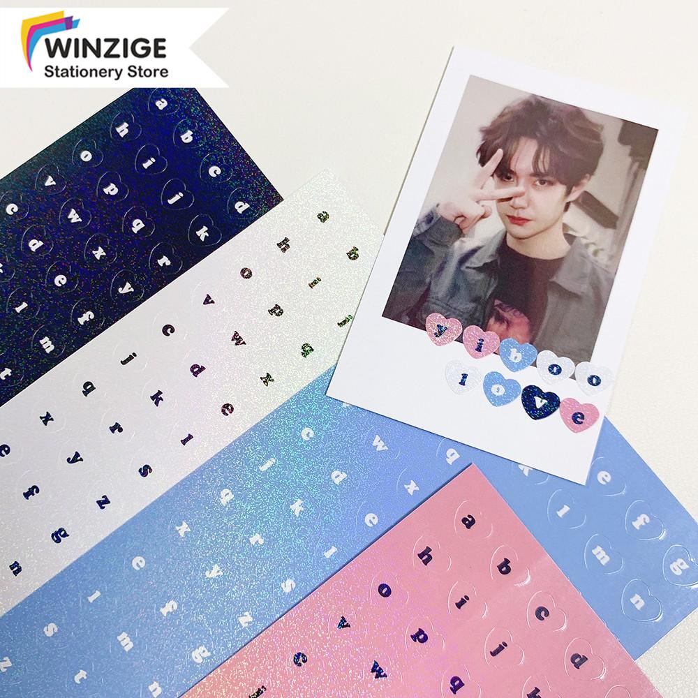 Winzige sticker decor top loader sticker chữ hình dán chữ cái toploader decor sẵn rẻ họa tiết chữ cái lấp lánh trang trí sổ tay