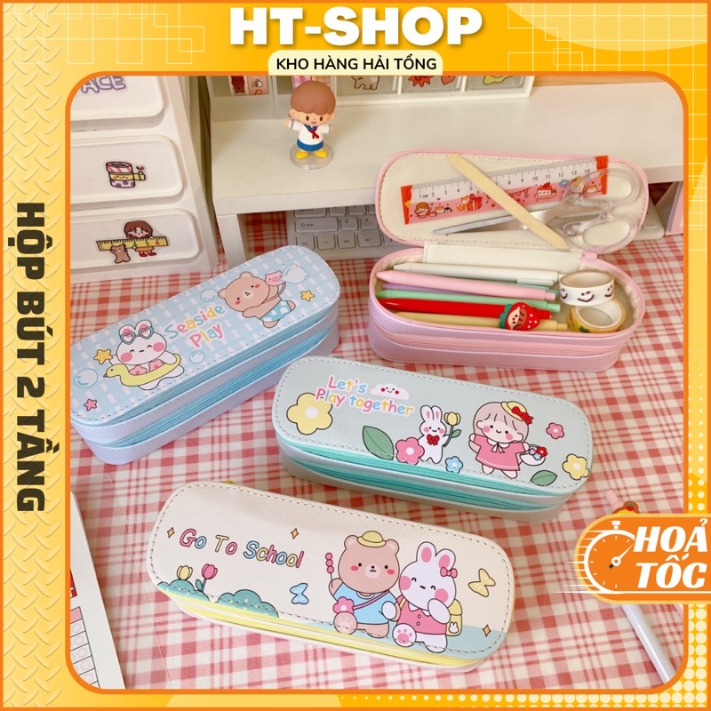 Hộp Bút 2 Tầng Cute , Hộp Bút Siêu Dễ Thương Cho Bé