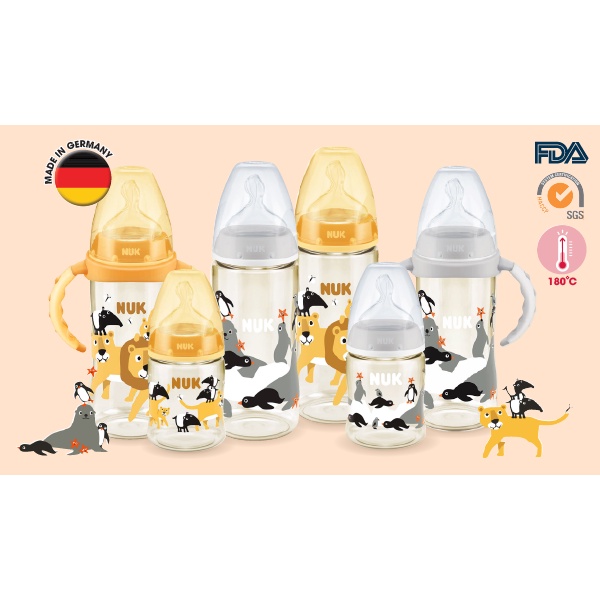 Bình Sữa Nuk PREMIUM CHOICE + Nhựa PPSU (Animals) 150ml/300ml