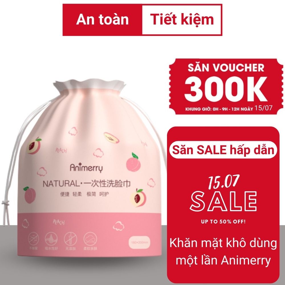 Khăn mặt khô dùng 1 lần Animerry giấy tẩy trang lau ướt siêu mềm dai mịn rửa mặt vệ sinh - Chất liệu cao cấp bolo_shop1