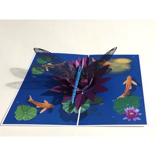 Thiệp 3d 2tpopup hoa súng