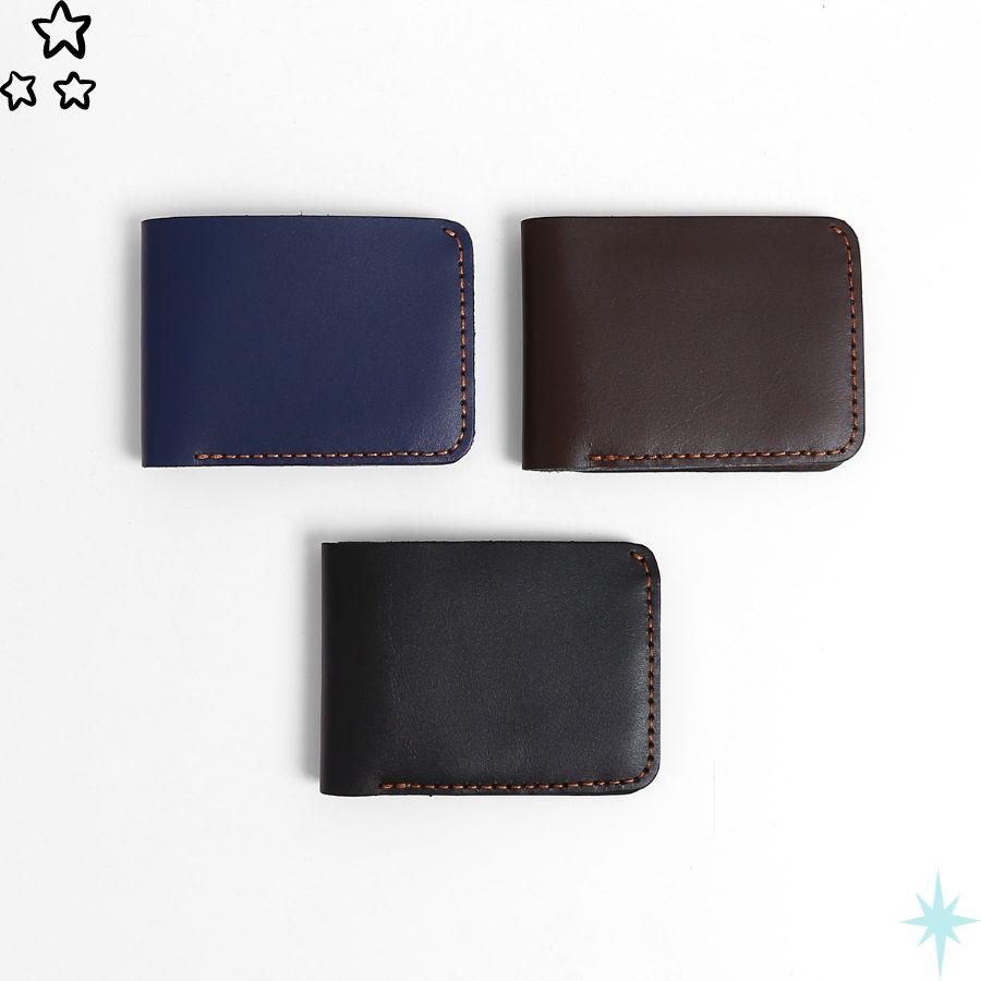 Ví Nam Mini Da Bò Cao Cấp - Bóp Nam Tặng Kèm Hộp Dùng Làm Quà Tặng CM25 - aluca_store
