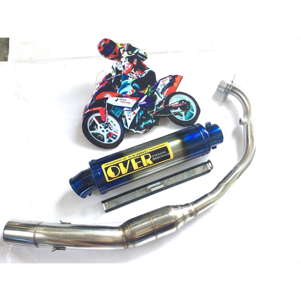 Bộ pô over full cổ bầu hơi inox exciter, winer, sonic, raider, satria, gsx, cbr, tfx, fz, r15
