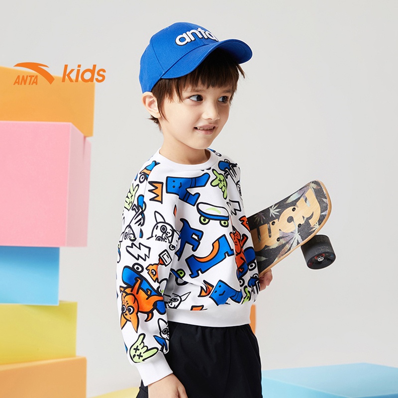 Áo nỉ thời trang bé trai thương hiệu Anta Kids 352139735-1