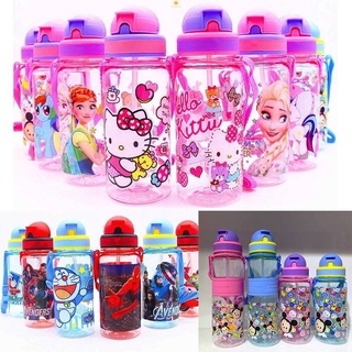  350Ml-500Ml Disney Frozen Công Chúa Elsa Pony Kt Trẻ Em Bình Nước Có Ống Hút Cho Bé Hello Kitty Trẻ Em bình Tập Uống Hoạt Hình Học Cốc Thể Thao 