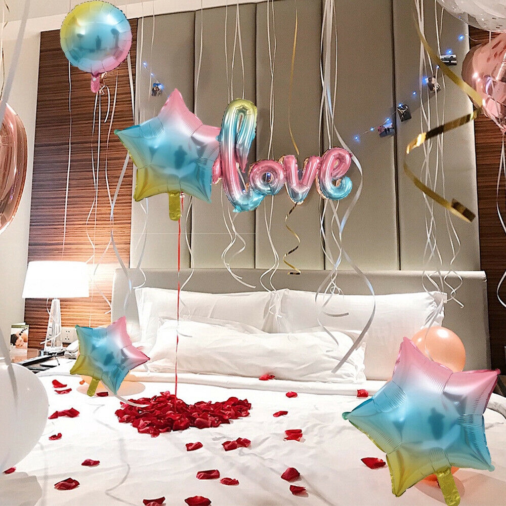 Bong bóng lá nhôm hình cầu vồng trang trí tiệc chúc mừng sinh nhật