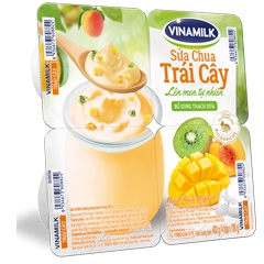 SỮA CHUA ĂN VINAMILK TRÁI CÂY - VỈ 4 HỘP X 100G