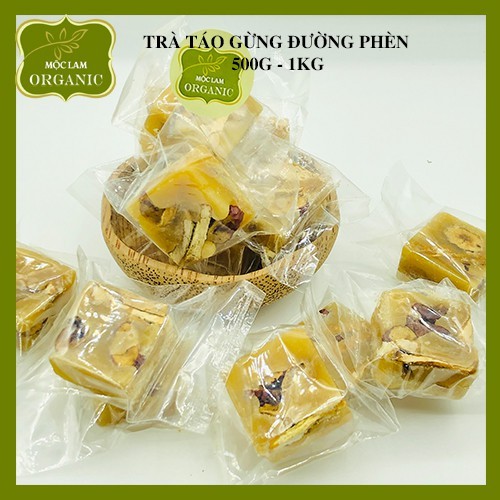 Trà gừng táo đỏ đường phèn mật ong Mộc Lam Túi zíp 500g - 1kg