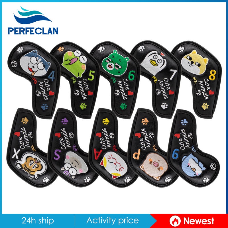 Set 10 Vỏ Bọc Đầu Gậy Đánh Golf Màu Trắng 4 5 6 7 8 9 P A S X