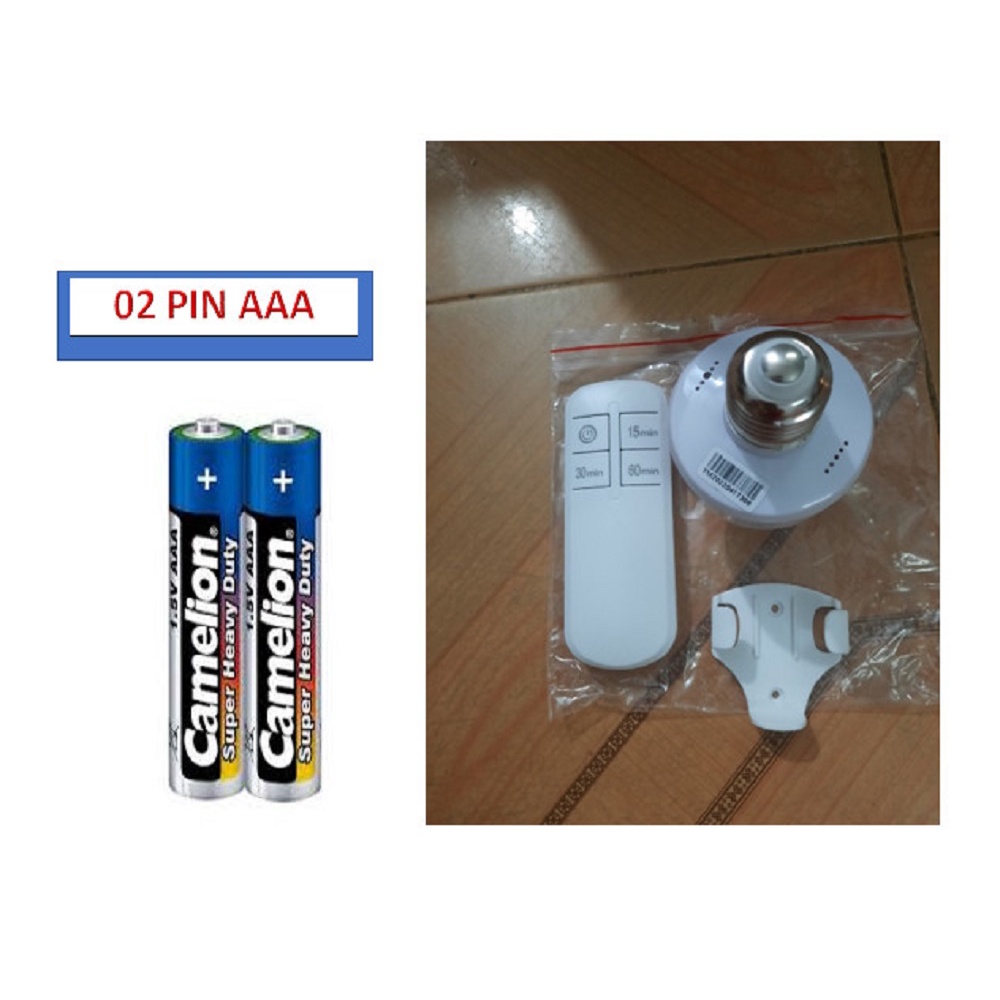 Đuôi đèn điều khiển từ xa E27- đui đèn điều khiển từ xa rf xuyên tường không dây màu trắng, có đế treo.