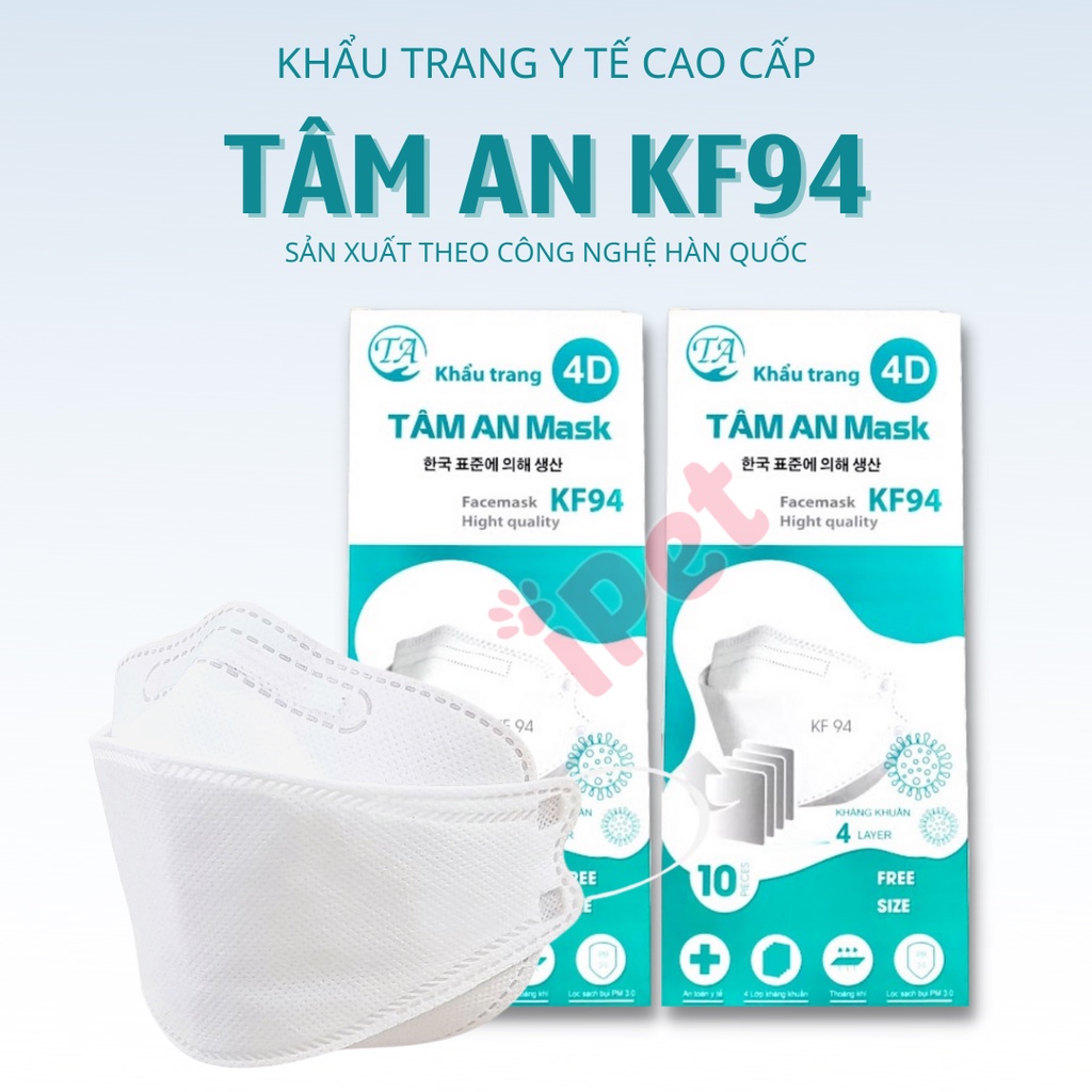 Khẩu Trang KF94 Hàn Quốc 4 Lớp Chống Bụi Mịn Và Kháng Khuẩn Set 10 cái - Thú Cưng Của Tui