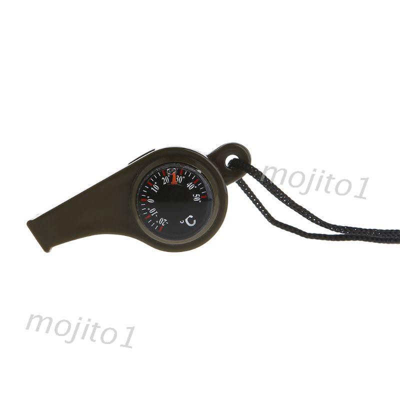 Mojito  3 in1 Outdoor Camping Hiking Emergency Survival Gear Whistle Compass Thermometer