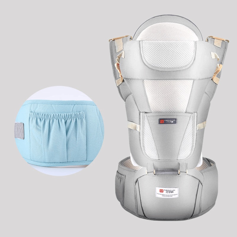 Địu em bé 12 tư thế dành cho bé từ 0-36 tháng, đai điệu trẻ em có bệ ngồi và đỡ đầu có thể điu ẵm ngồi