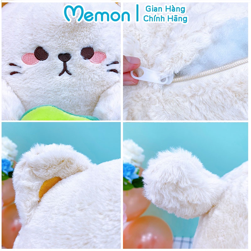 Gấu Bông Mèo Ôm Quả Bơ Cho Bé Cao Cấp Memon