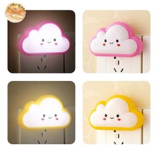 Đèn ngủ LED Đèn tường trong nhà Đèn ngủ đám mây dễ thương cho trẻ em Ổ cắm AC110V-220V US Tiết kiệm năng lượng thông minh Chiếu sáng ban đêm Phong cách mới- Bật / Tắt công tắc thủ công