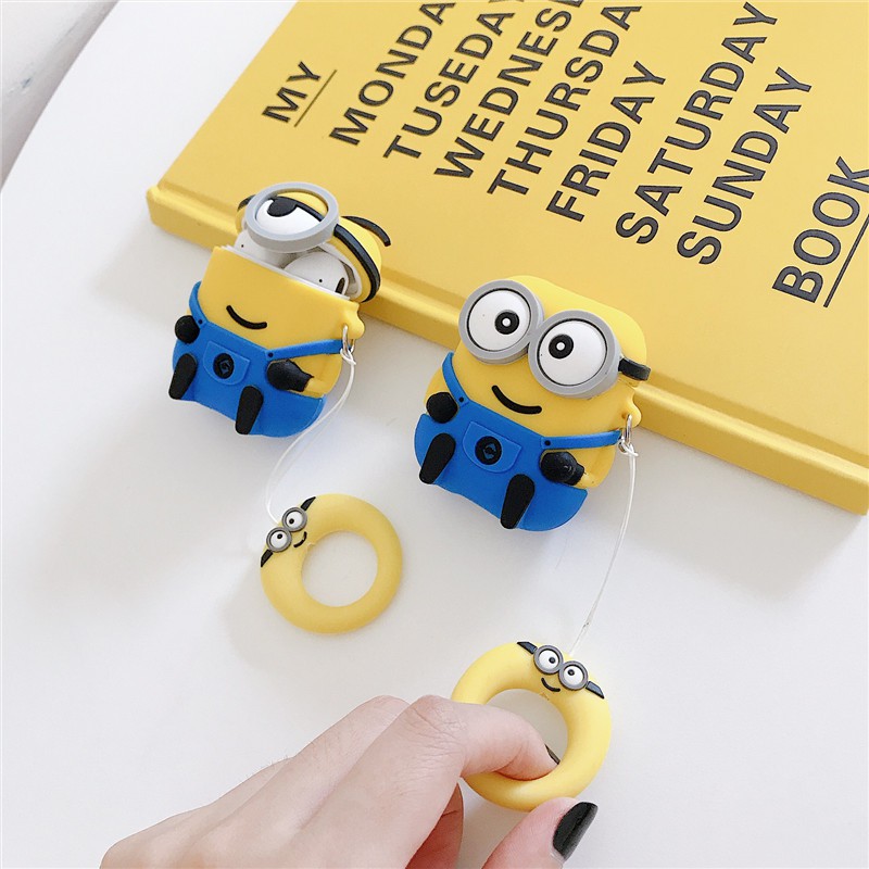 Vỏ Bảo Vệ Hộp Sạc Tai Nghe Bluetooth AirPods Pro / Pro2 AirPods 1 / 2 Bằng Silicon Mềm Chống Rơi Hình Mắt To Màu Vàng Lilyrose Store / AirPods 3